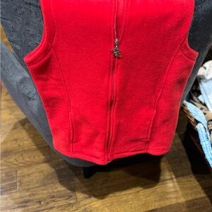 Red Sleeveless Zip-Up Vest